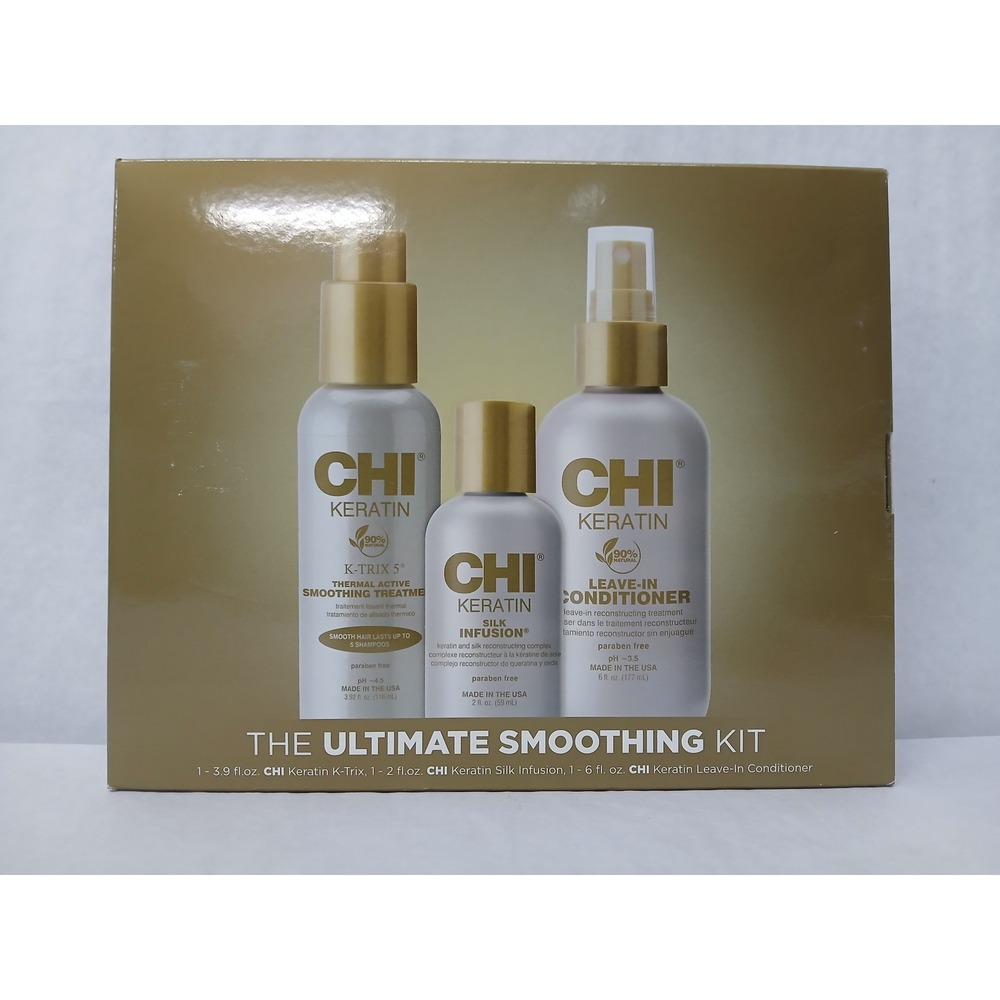 CHI Keratin Ultimate Smoothing Kit‎ 3-Piece Hair Treatment Leave-in Conditioner